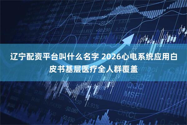 辽宁配资平台叫什么名字 2026心电系统应用白皮书基层医疗全人群覆盖